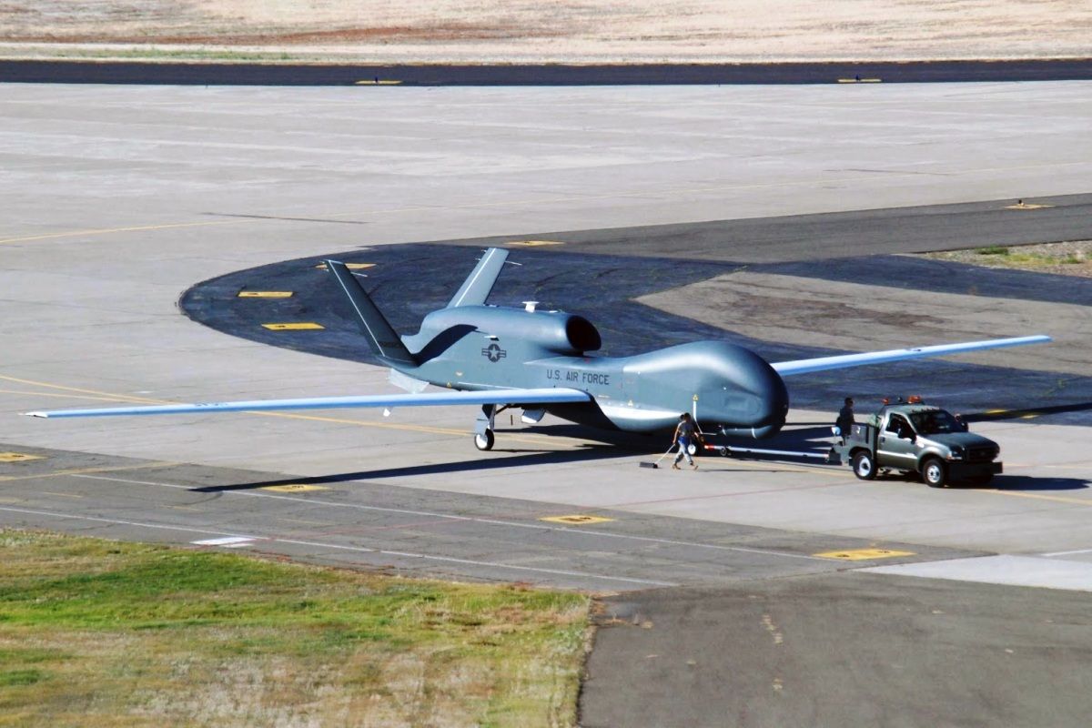 RQ-4 Global Hawk on ground, allowing assessment of this UAV’s actual dimensions