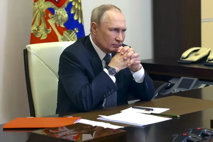 Russian President Vladimir Putin chairs a security council meeting via videoconference. Photograph Sergei Ilyin/AP, Defense Express