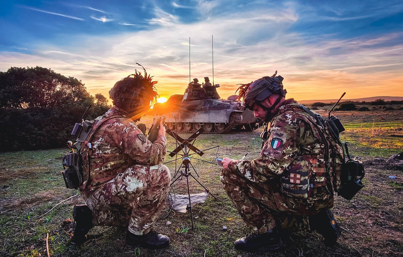 Italian military personnel during exercises