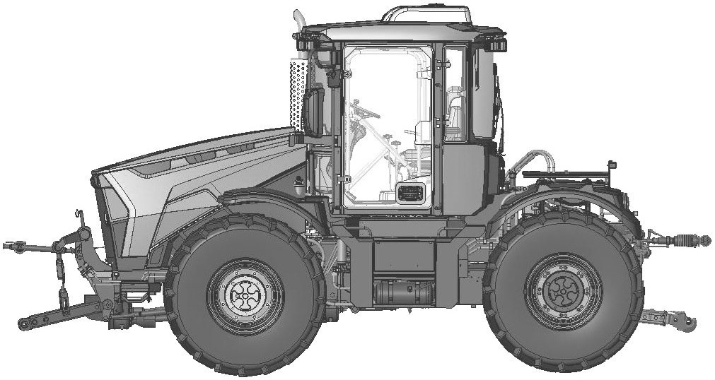 Conceptual design of the tractor, which UralVagonZavod registered as a patent by in summer 2023