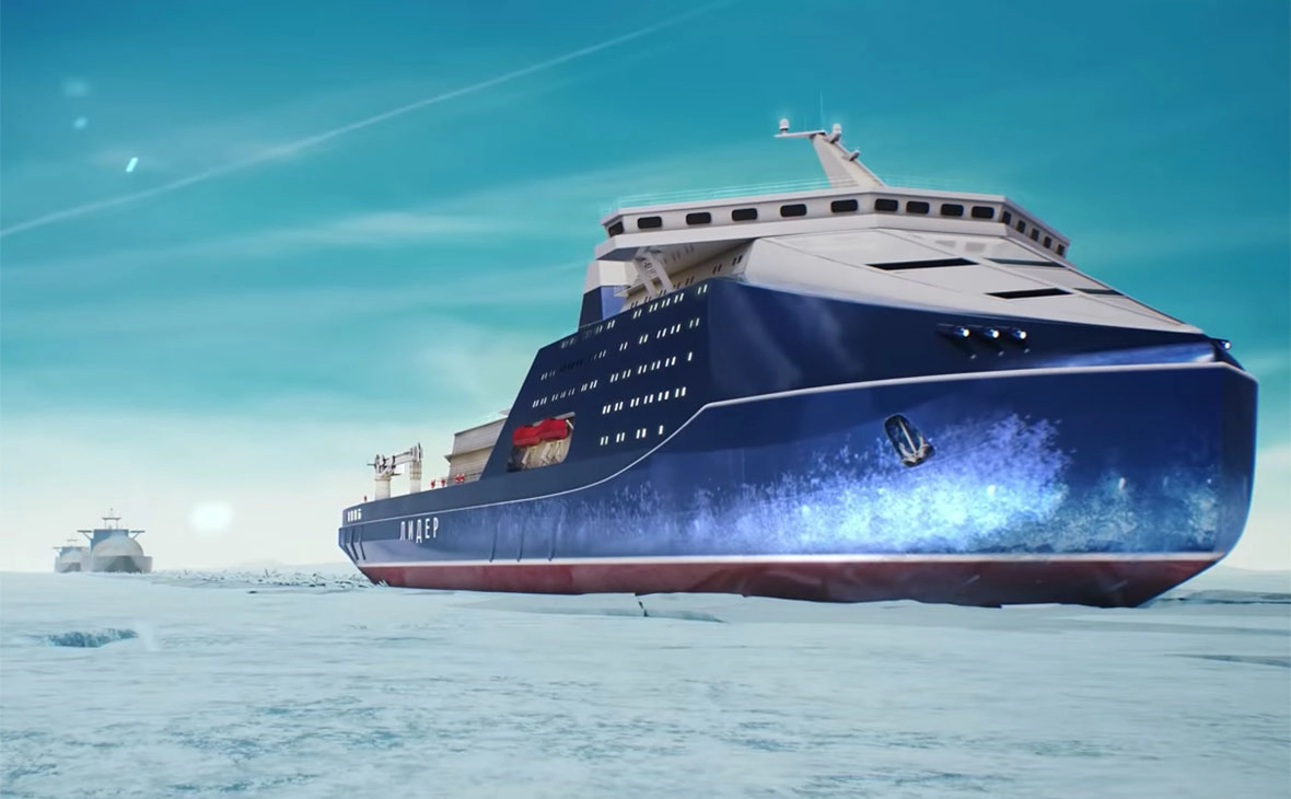 Render image of the Rossiya nuclear icebreaker