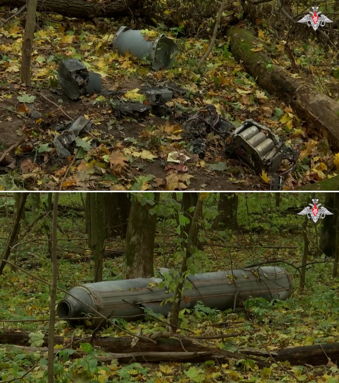 Wreckage of the missile from the russian MoD video
