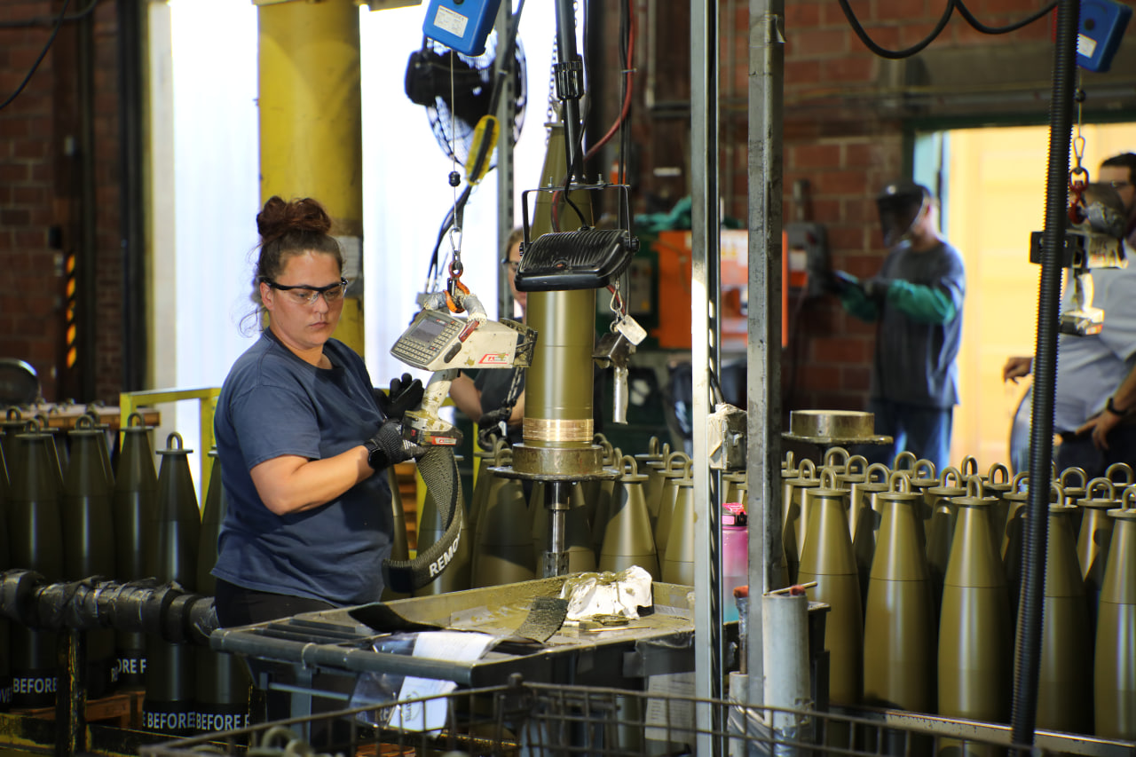 155mm shell production at Iowa Army Ammunition Plant (IAAAP) / Photo credit: U.S. Department of War