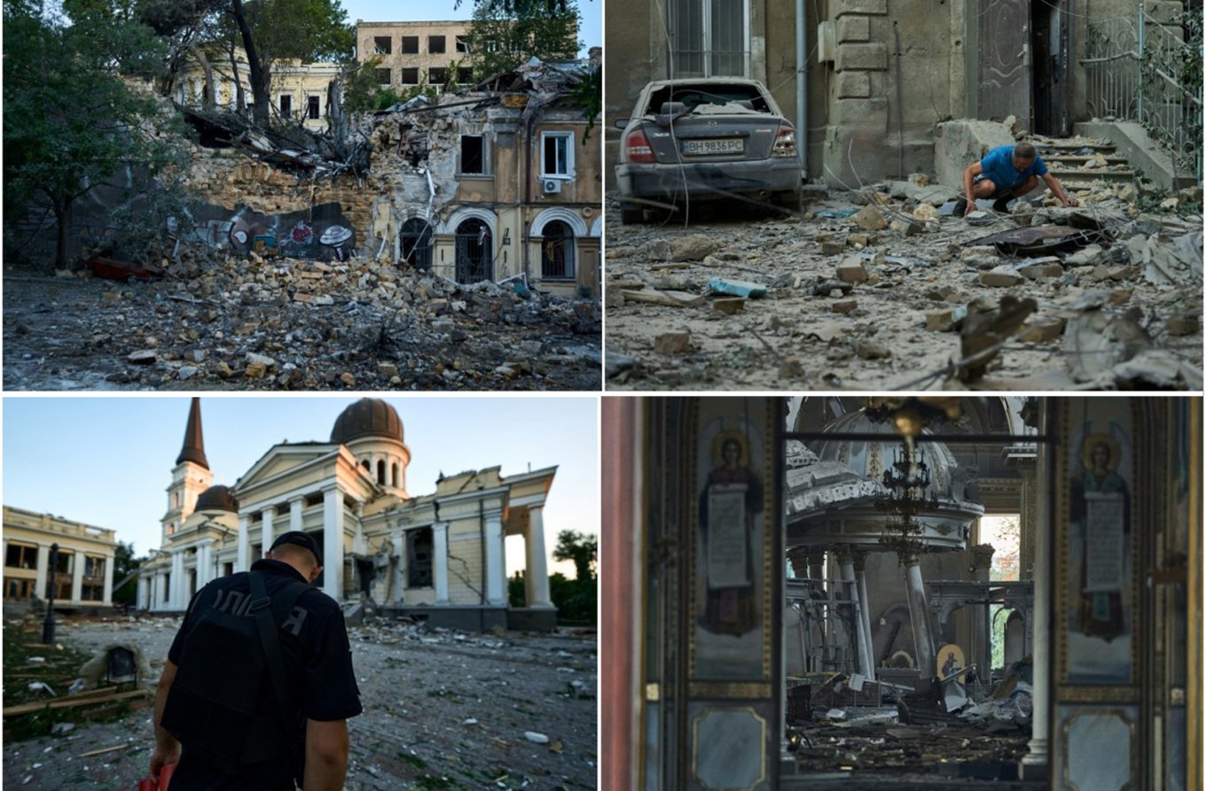 The night on Sundy, July 23, russian terrorists hit Odesa region with at least five types of missiles of all types of launch: Kalibr, Oniks, Kh-22, Iskander-K, Iskander-M ballistic missiles. As a result of the missile attack, civil infrastructure objects, high-rise and private residential buildings, and citizens' cars were damaged and destroyed. On one of the central squares of Odessa, an Orthodox cathedral was damaged by a russian missile, Defense Express