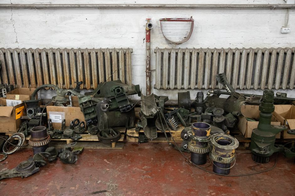 Various components used during the repair of artillery for the Armed Forces of Ukraine, spring 2024