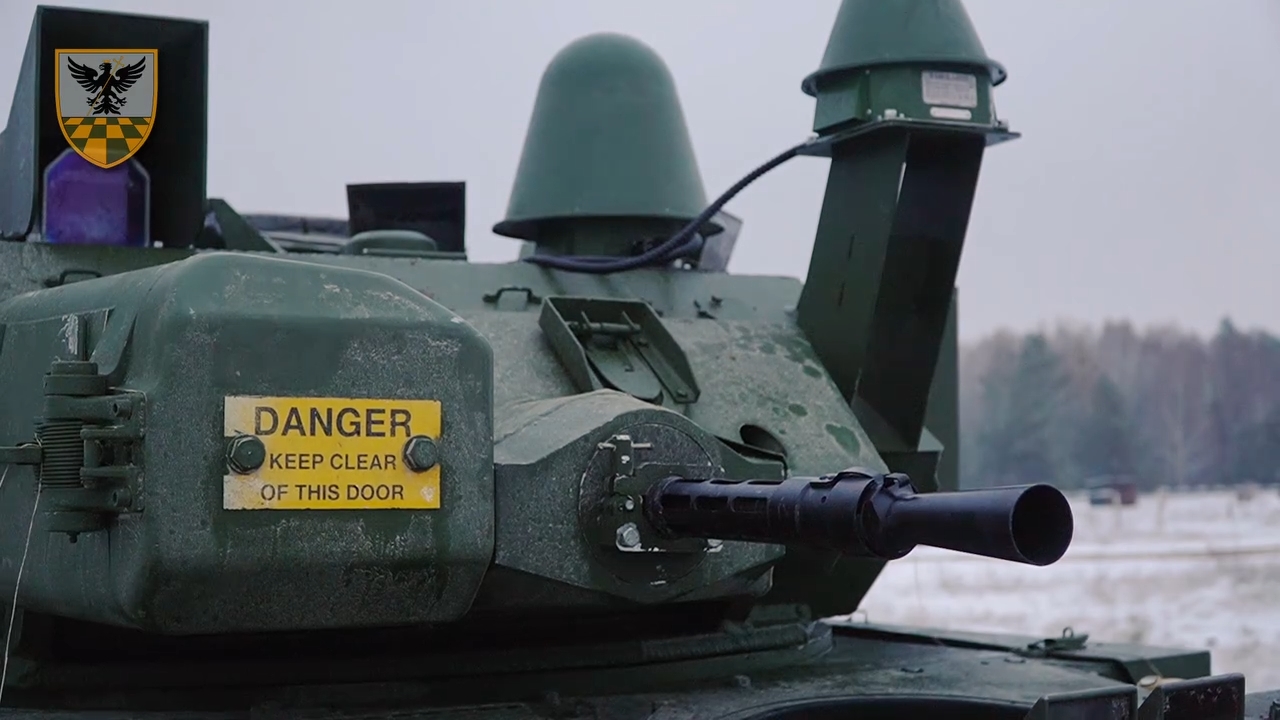 In this video frame, you can identify the weapon as the KPVT machine gun / Defense Express / Ukrainians Mounted a KPVT on a FV107 Instead of Its Native Cannon: Here's Why