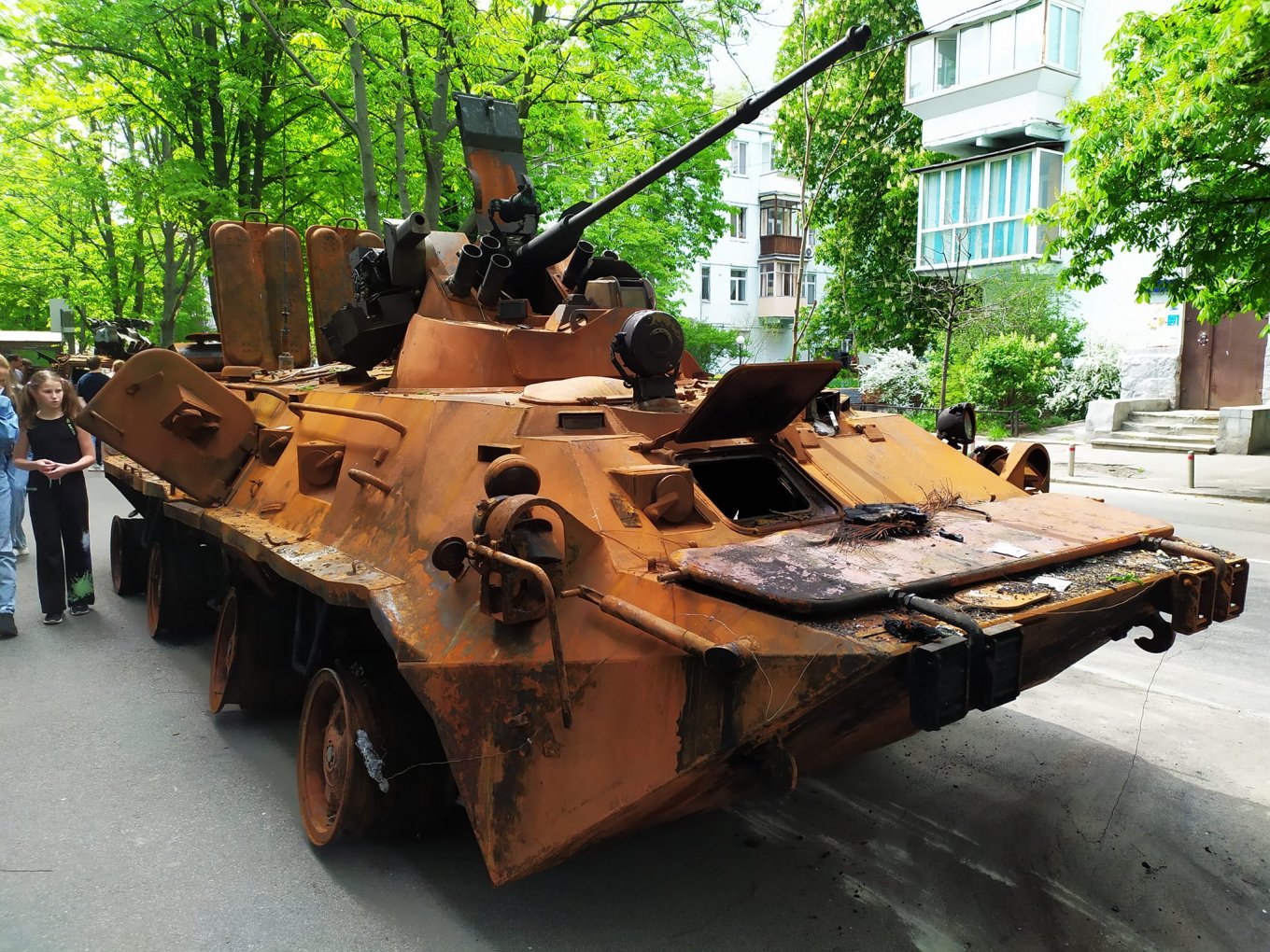 Defense Express / BTR-82A armored personnel carrier of russian occupation forces / Destroyed russian Equipment Handed Over to Museum