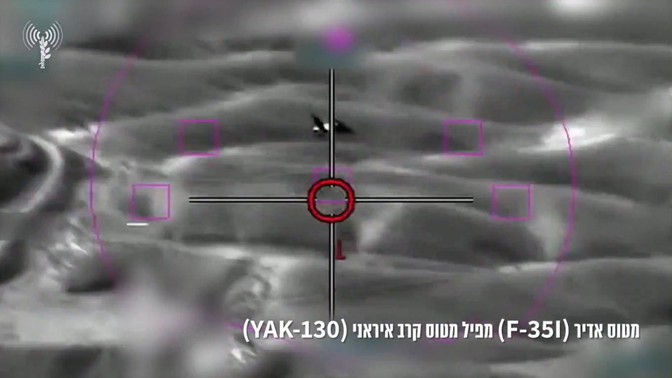 Yak-130 in F-35I optical system sights seconds before shootdown
