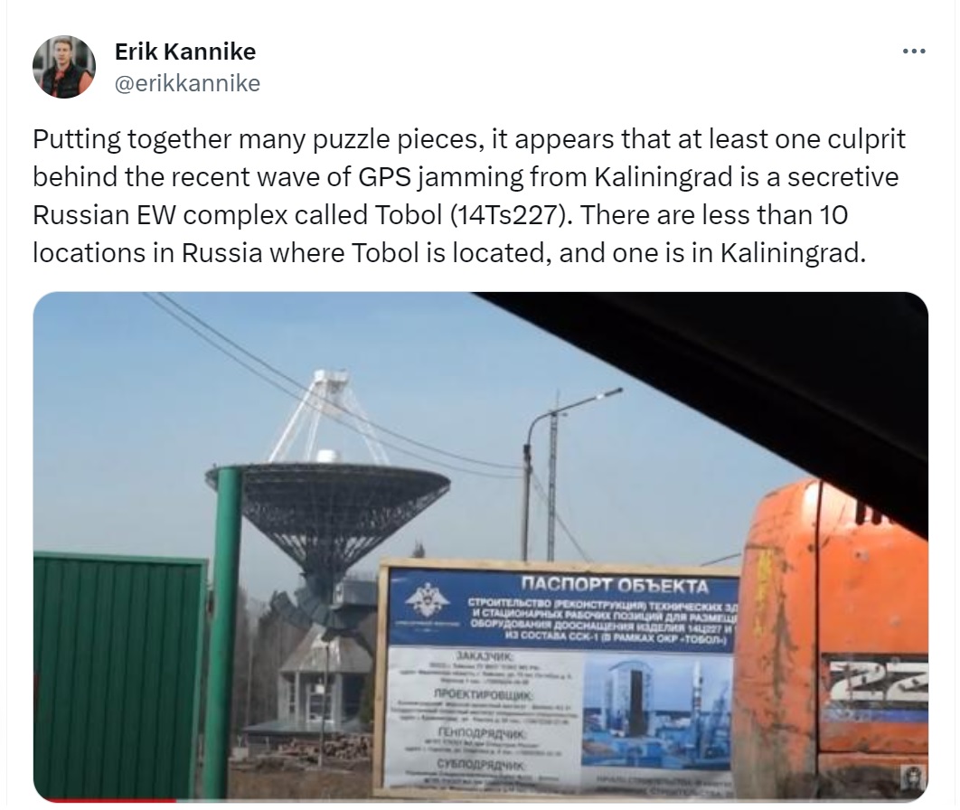 Screenshot of the relevant post by Erik Markus Kannike is provided due to Twitter embedding issues