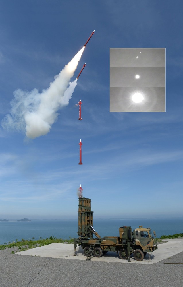 Surface-to-air missile launch from KM-SAM II or KM-SAM I, missile design can be examined