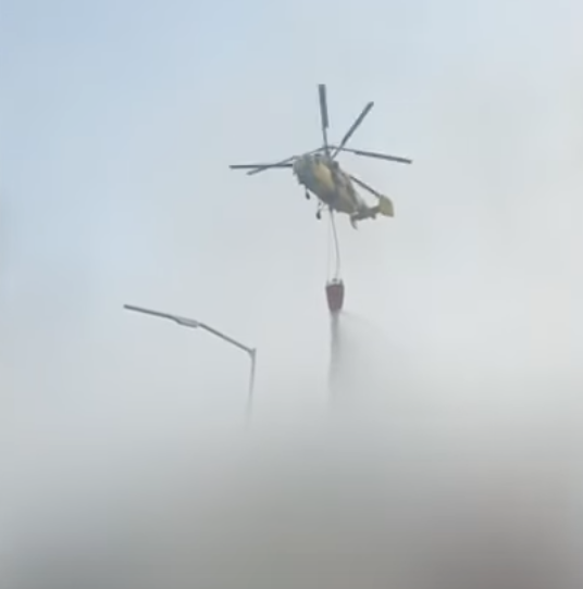 Ukrainian Ka-52 helicopter Defense Express Ukrainian Ka-32 Helicopters Battle Flames in Kyiv after russian Drone Strike