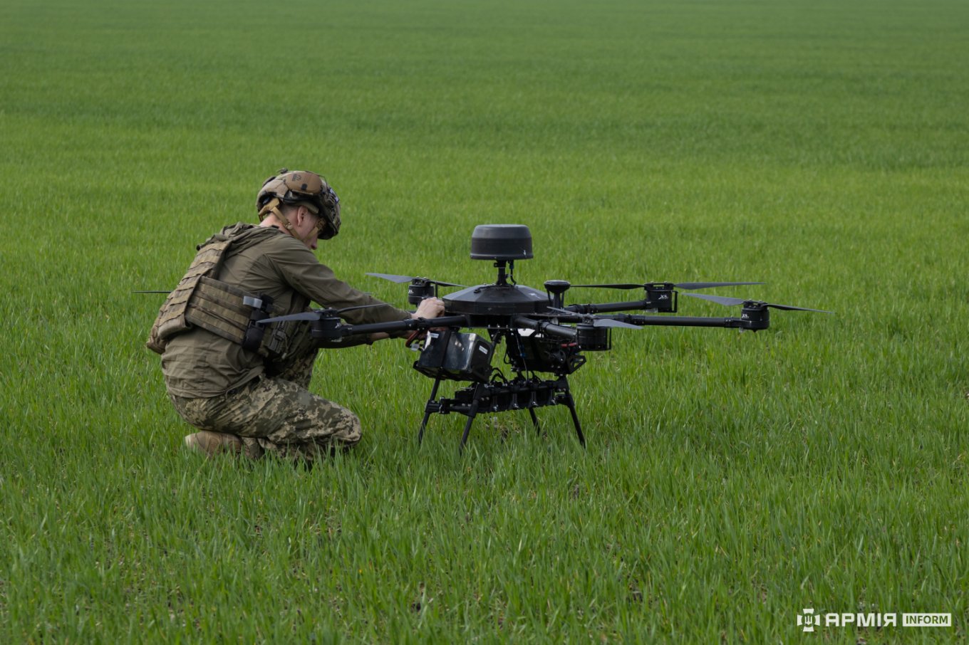 Ukrainian Baba Yaga Heavy Drone Strikes Russian Forces Near Huliaipole Using Machine Gun and Dropping Munitions, Defense Express
