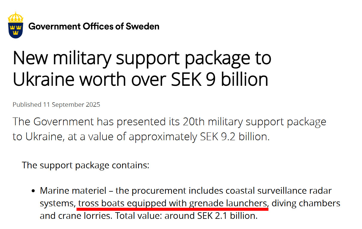 Defense Express Sweden's 20th Military Aid Package: What Are 