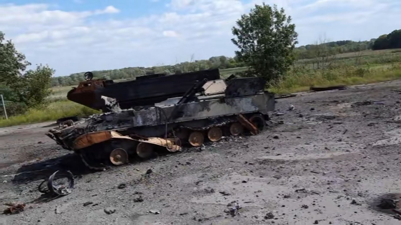 Ukrainian forces destroyed two Russian BMP-3 IFV and an PTS-3 amphibious transport during the ongoing offensive in Kharkiv region, Defense Express