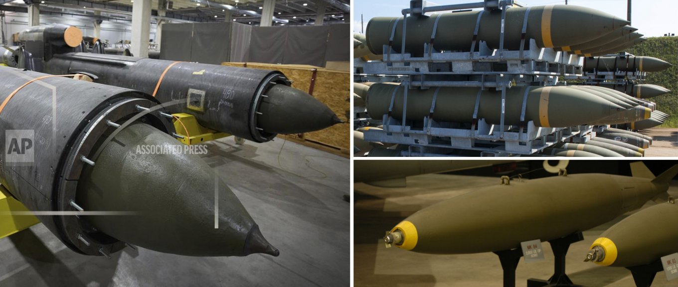 The FP-5 Flamingo warhead, alongside the BLU-109/B and Mk 84 photos for comparison / Defense Express / Ukrainian Fire Point FP-5 Flamingo in Detail: Warhead From the U.S., Possibly Bunker-Buster, and Ballistic Missile Body