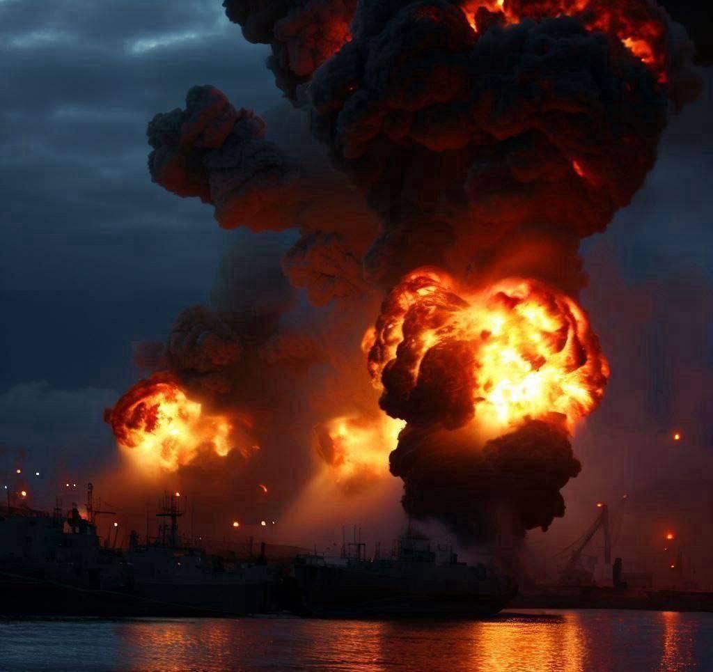 Fire at oil terminal in the Port Kavkaz in Krasnodar Krai, russia, May 31st, 2024 / Defense Express / Ukraine's Neptune Missile Now Able to Strike Targets in russia: Port Kavkaz on Fire