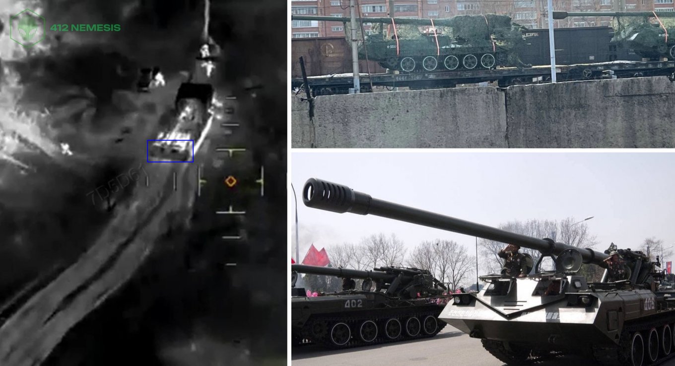 Drone strike on the russian M-1989 Koksan / Defense Express / First N.Korean Koksan Howitzer Kill Scored By Ukraine Weeks After Arrival on Frontline