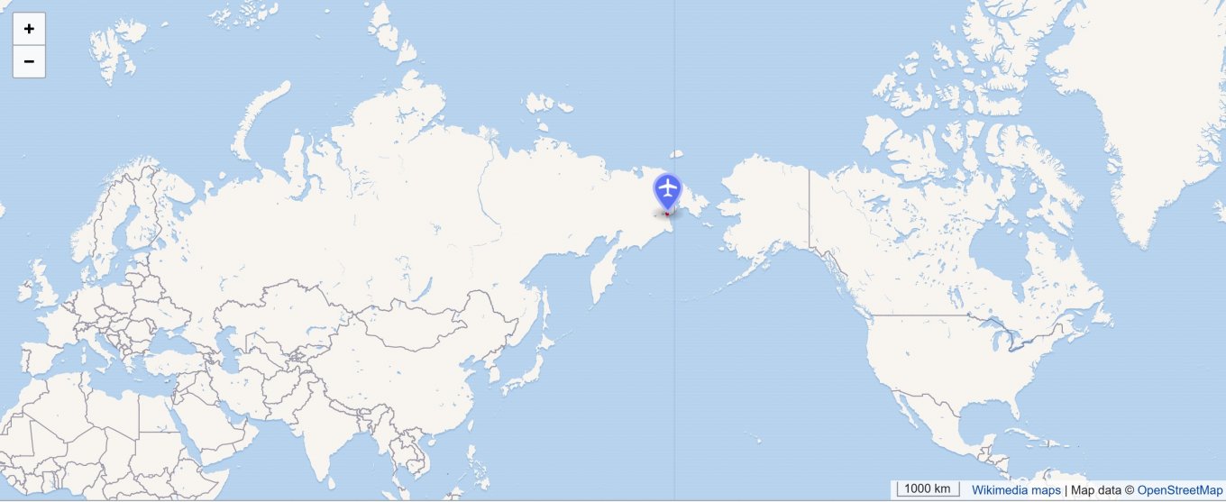Location of airport in Chukotka Autonomous Okrug