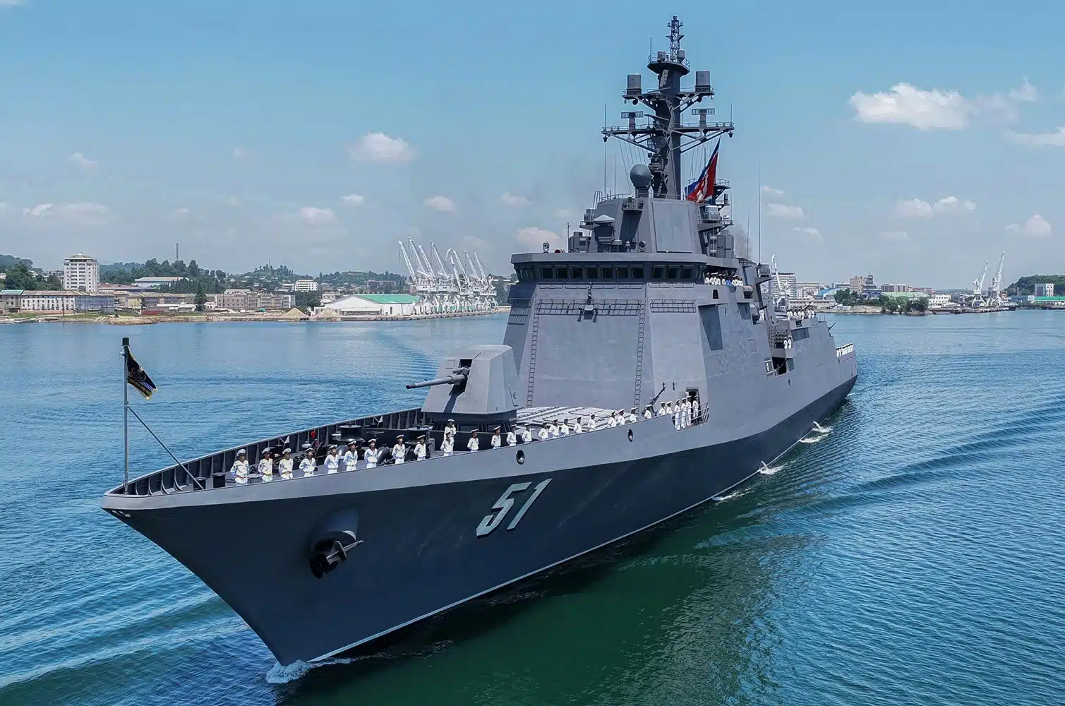 Kang Kon destroyer acceptance ceremony / Photo credit: KCNA