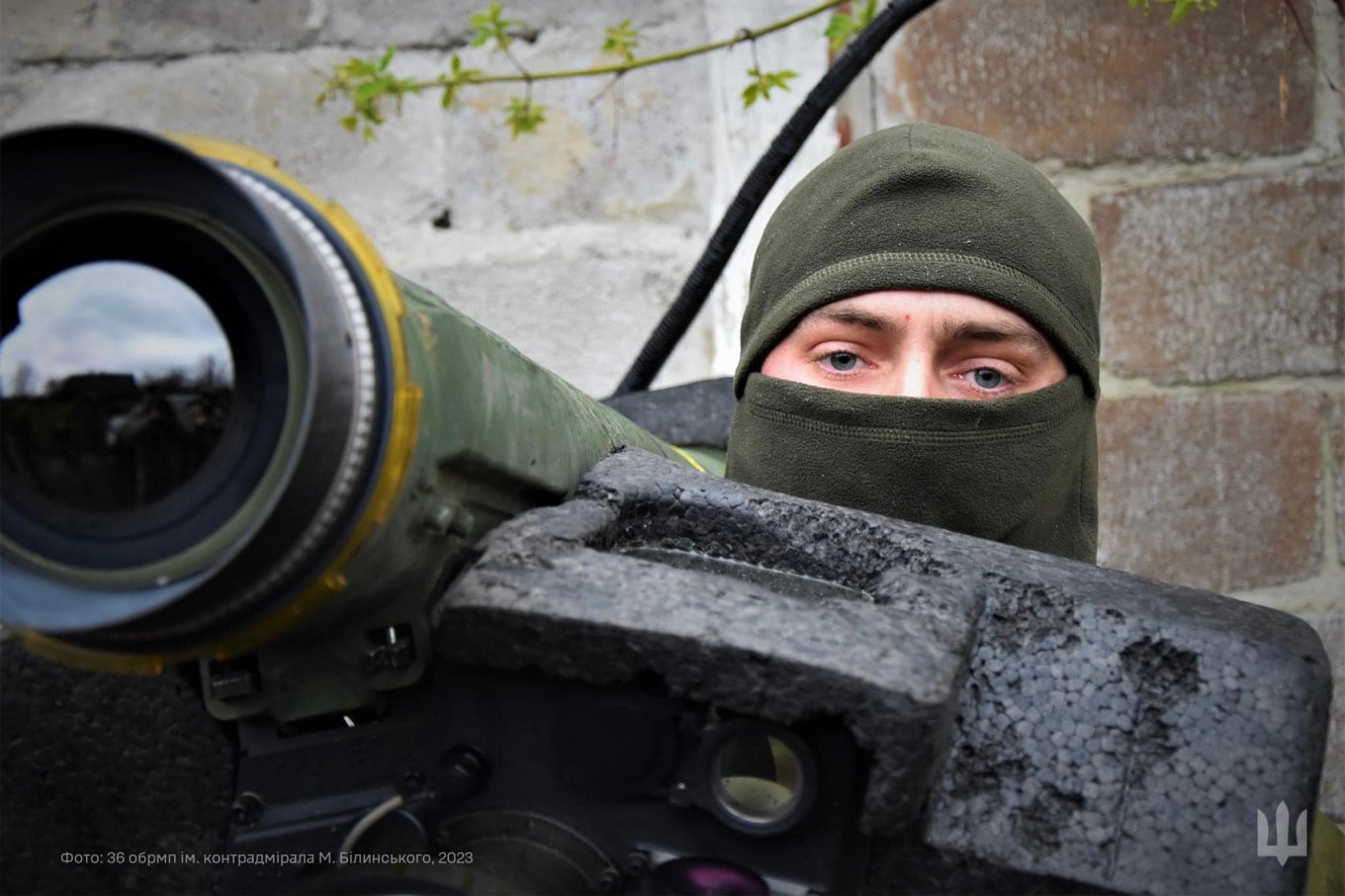 Soldier with the call sign Maiak and his FGM-148 Javelin