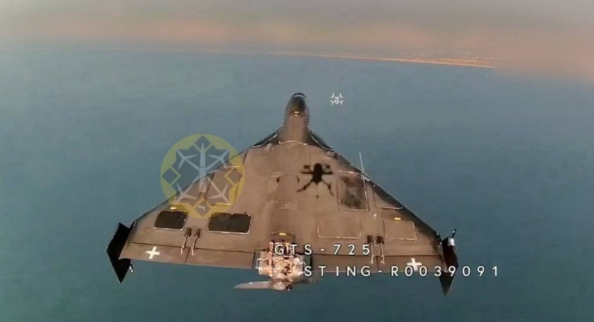 One of the Shahed-136 drones shot down by a Sting interceptor operated remotely by Wild Hornets