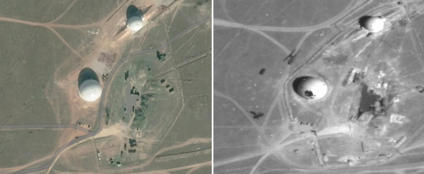 Satellite images of the Mayak radar site, Crimea