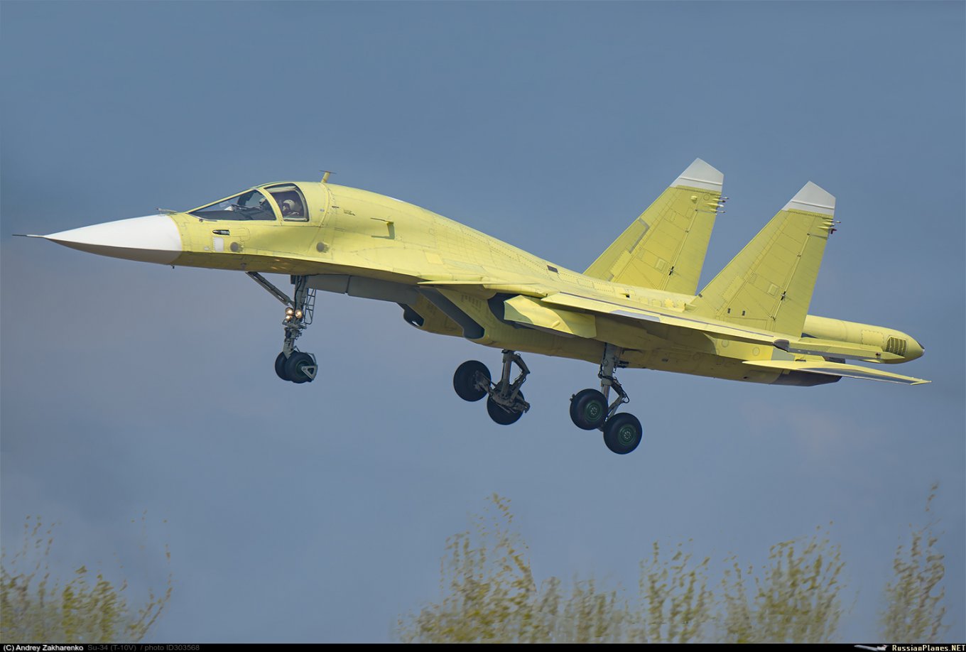 Test flight of the russian Su-34