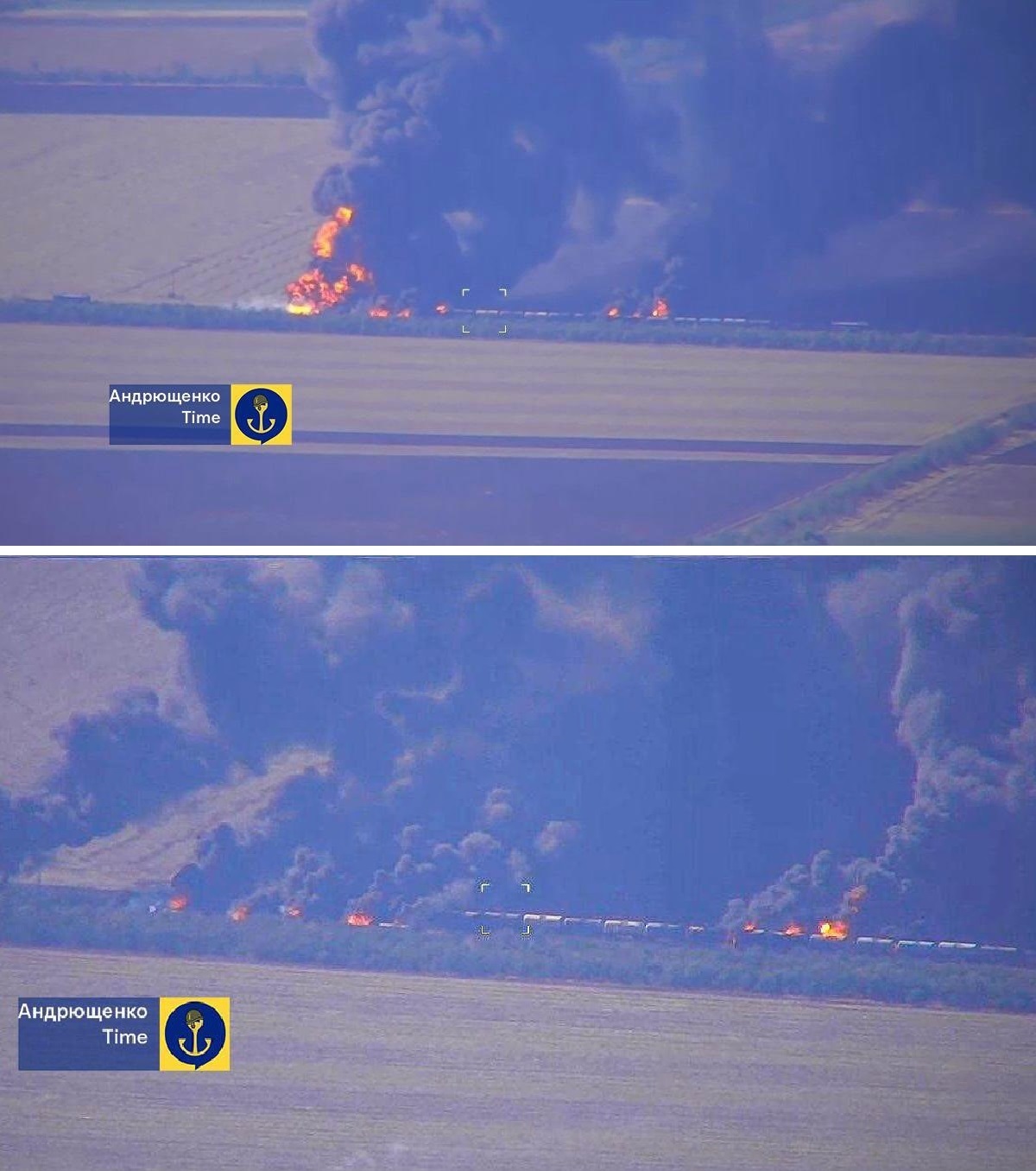Defense Express / Rail Logistics of russian Forces Paralyzed After Strike on Tank Train in Southern Ukraine