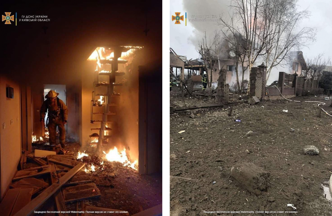 Defense Express / As a result of shelling a private residential building caught fire in town Hatne, Kyiv region / Defense Express collects operative information on Russia's invasion of Ukraine – official sources and senior Ukrainian servicemen's annoucements
