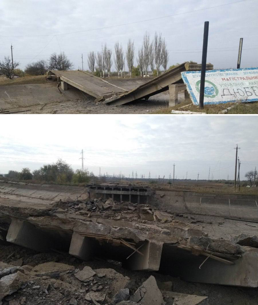 A destroyed bridge in the Snigurivka district, What is Wrong With Rumor That russian Forces Blow Up Bridges On Western Bank of Dnipro River in Kherson Region,Defense Express