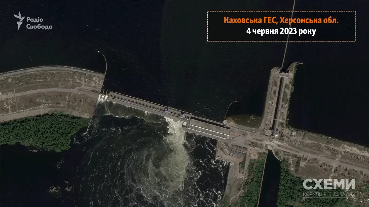 Satellite images showing the aftermath of russia's terror akt on  the Kakhovka hydroelectric power plant, The UK Defense Intelligence Explained How Kakhovka Dam Destruction by russian Terrorists Will Affect Water Supply of Crimea, Defense Express