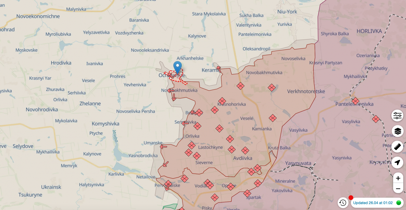 Ocheretyne, Donetsk region Defense Express The UK Defense Intelligence Analyzes How russia Pushes West of Avdiivka