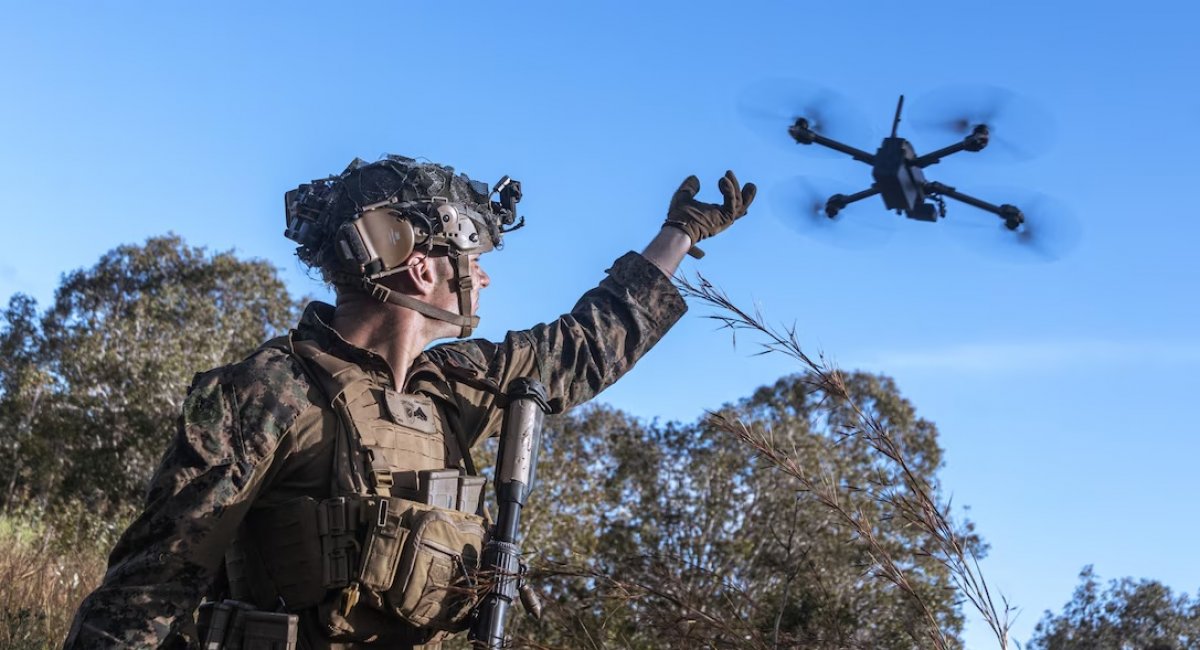 Drone launch by U.S. military personnel