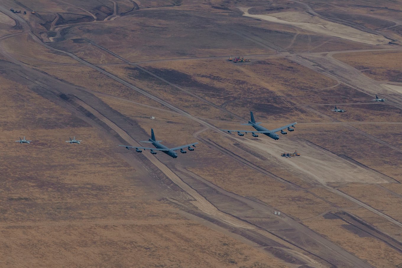 US Air Force B-52 strategic bombers accompanied by fighters, USAFE-AFAFRICA, Defense Express