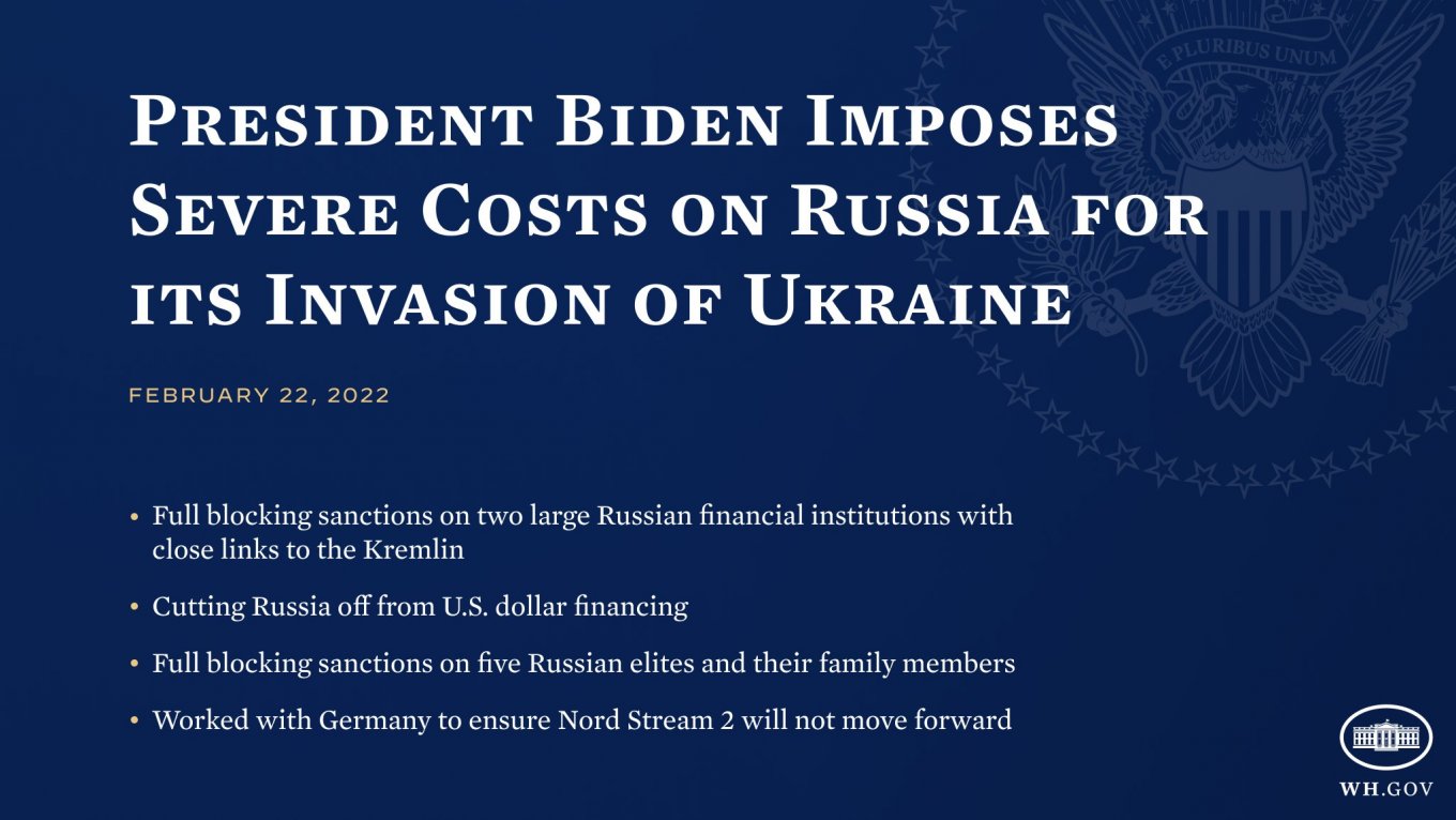 Defense Express / The first wave of swift and severe costs on Russia from the White House / US Stays United with Ukraine Against Russian Aggression