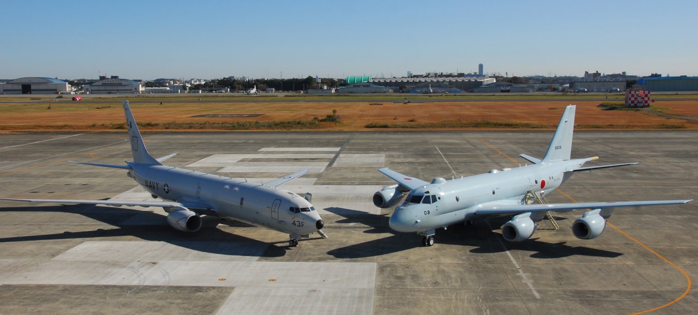 Japan’s Kawasaki P-1 on the right side