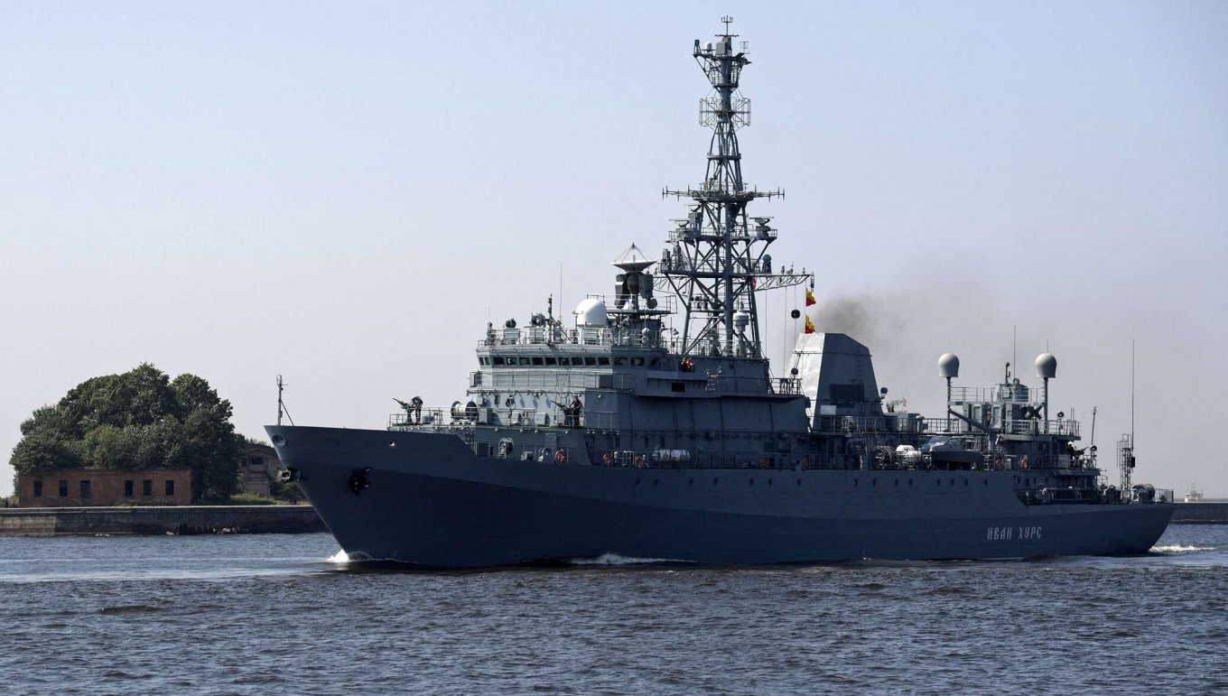 The Ivan Khurs (Project 18280) reconnaissance ship Defense Express Russian Ivan Khurs Reconnaissance Ship Allegedly Attacked in Black Sea