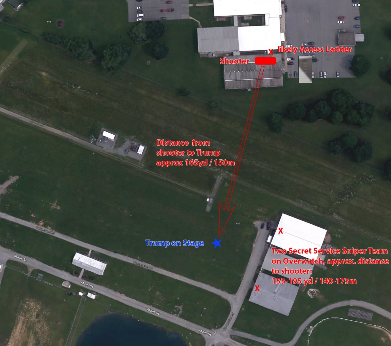 OSINT assessment of the shooter's location by C Schmitz / Defense Express / What's the AR-15 Rifle Trump Was Shot With and How Difficult Was the Shot Itself