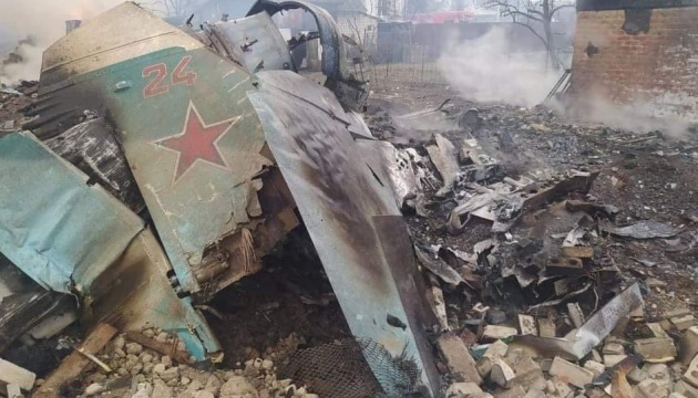 Russian aircraft that was destroyed by Ukrainian troops