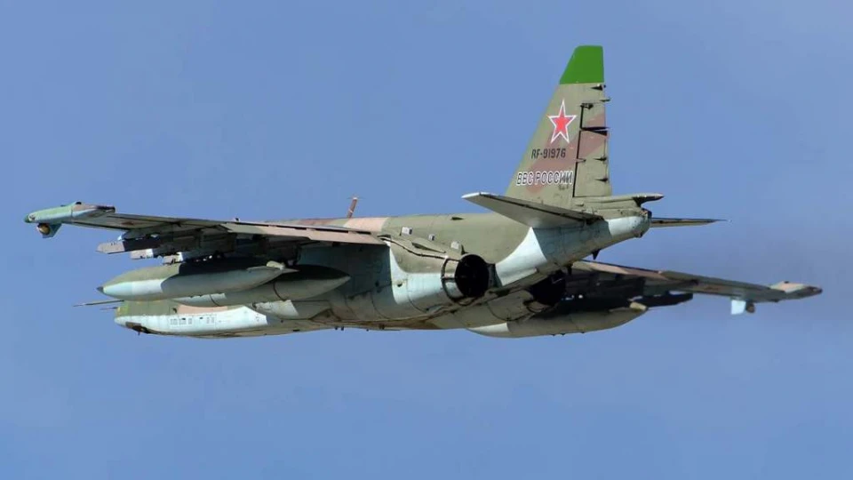 russia's Sukhoi Su-25 Grach (NATO reporting name: Frogfoot) subsonic, single-seat, twin-engine jet aircraft