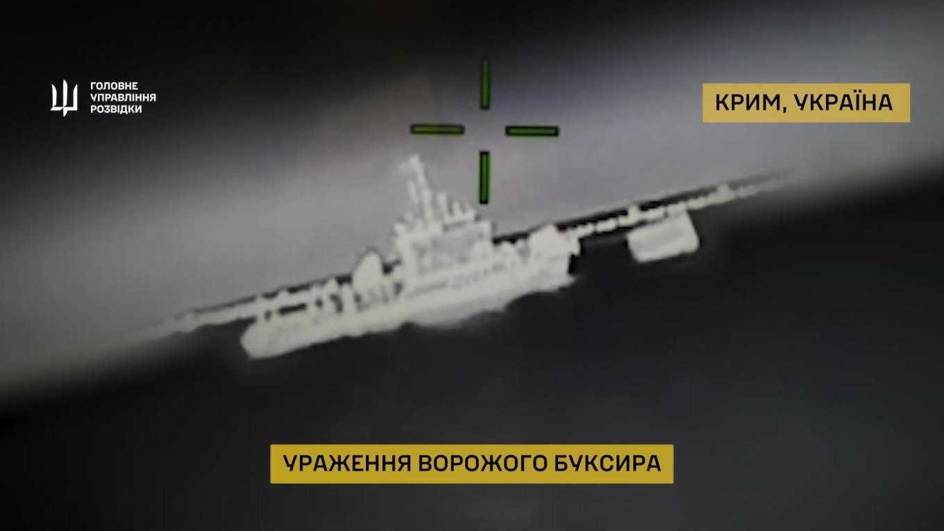Strike on the russian tugboat