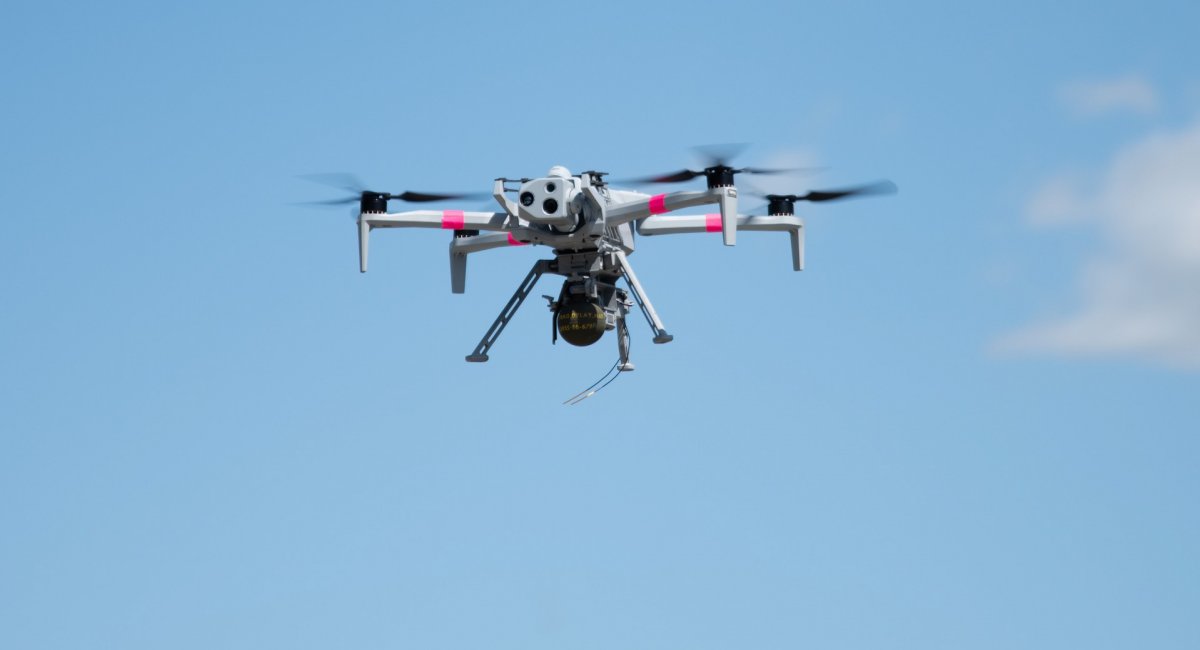 Skydio X10 with Audible pod and M67 grenade