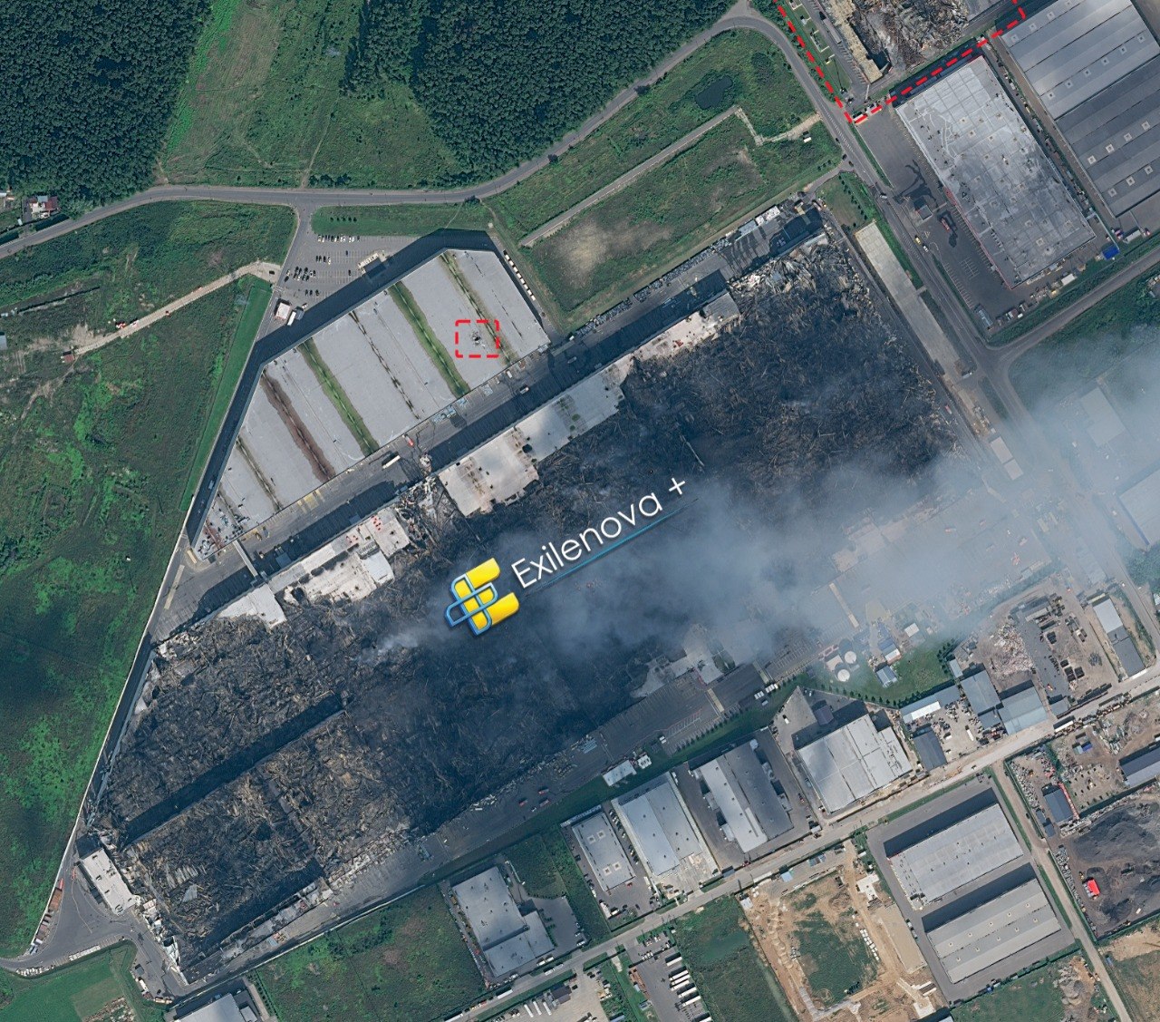New satellite imagery Defense Express Satellite Imagery Shows Destruction of russia's Largest Wildberries Hub Near Moscow