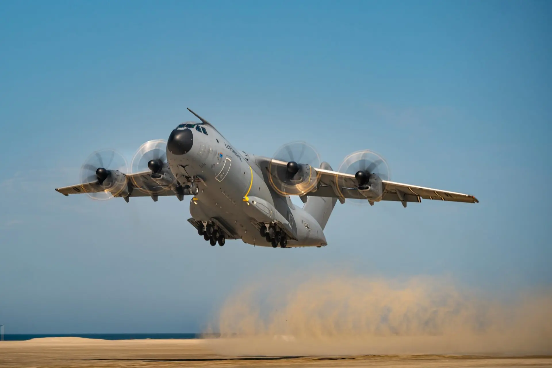 The A400M aircraft landing Defense Express How and Why the Luftwaffe Landed the A400M Aircraft on a Sandy Beach in Denmark