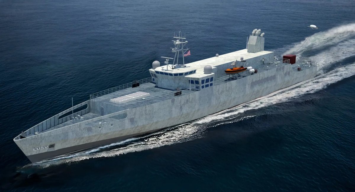 Austal's rendering of a large missile drone design and crew positioning capability