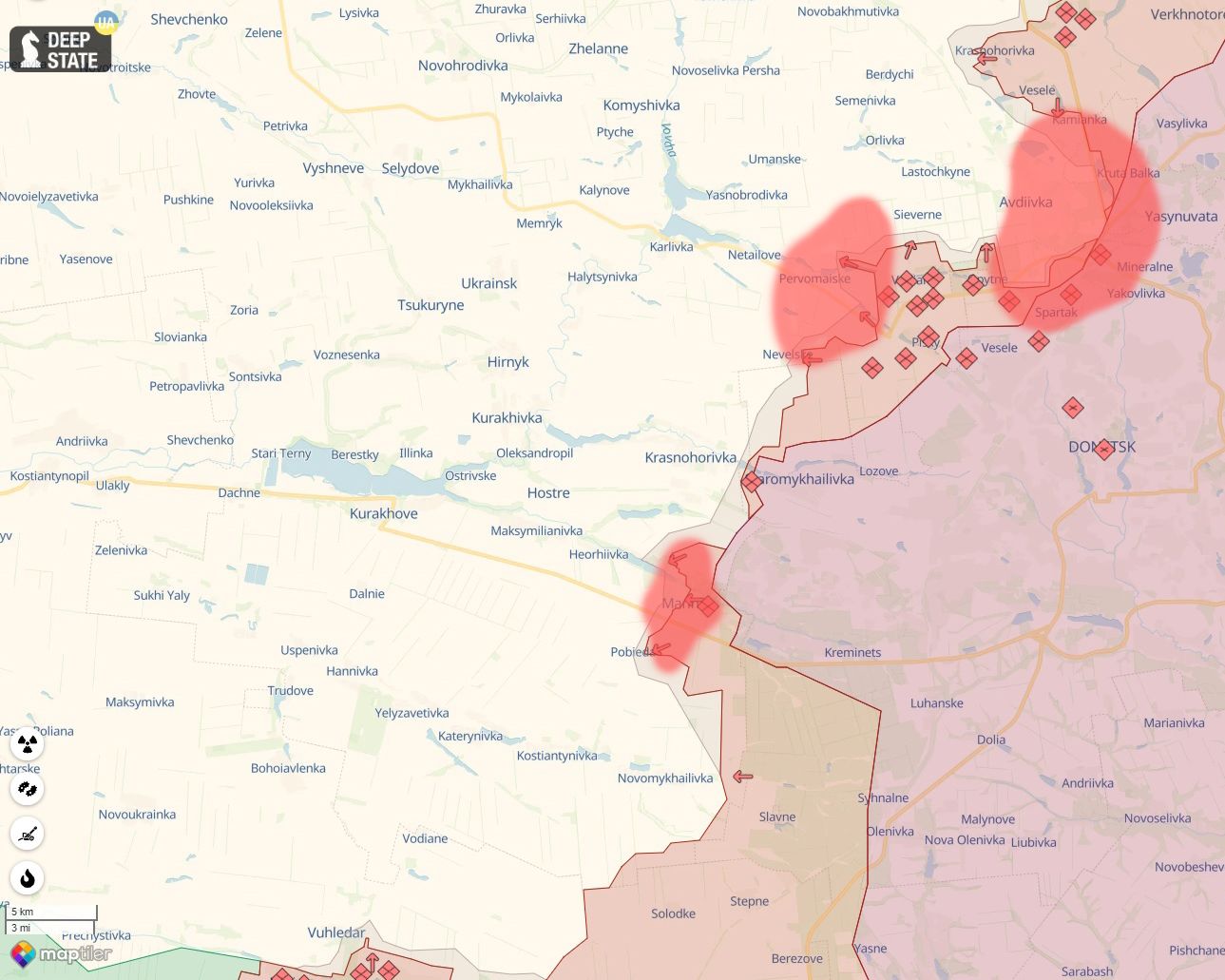 Situation in the Donetsk operational direction as of afternoon April 2. DeepState, Defense Express