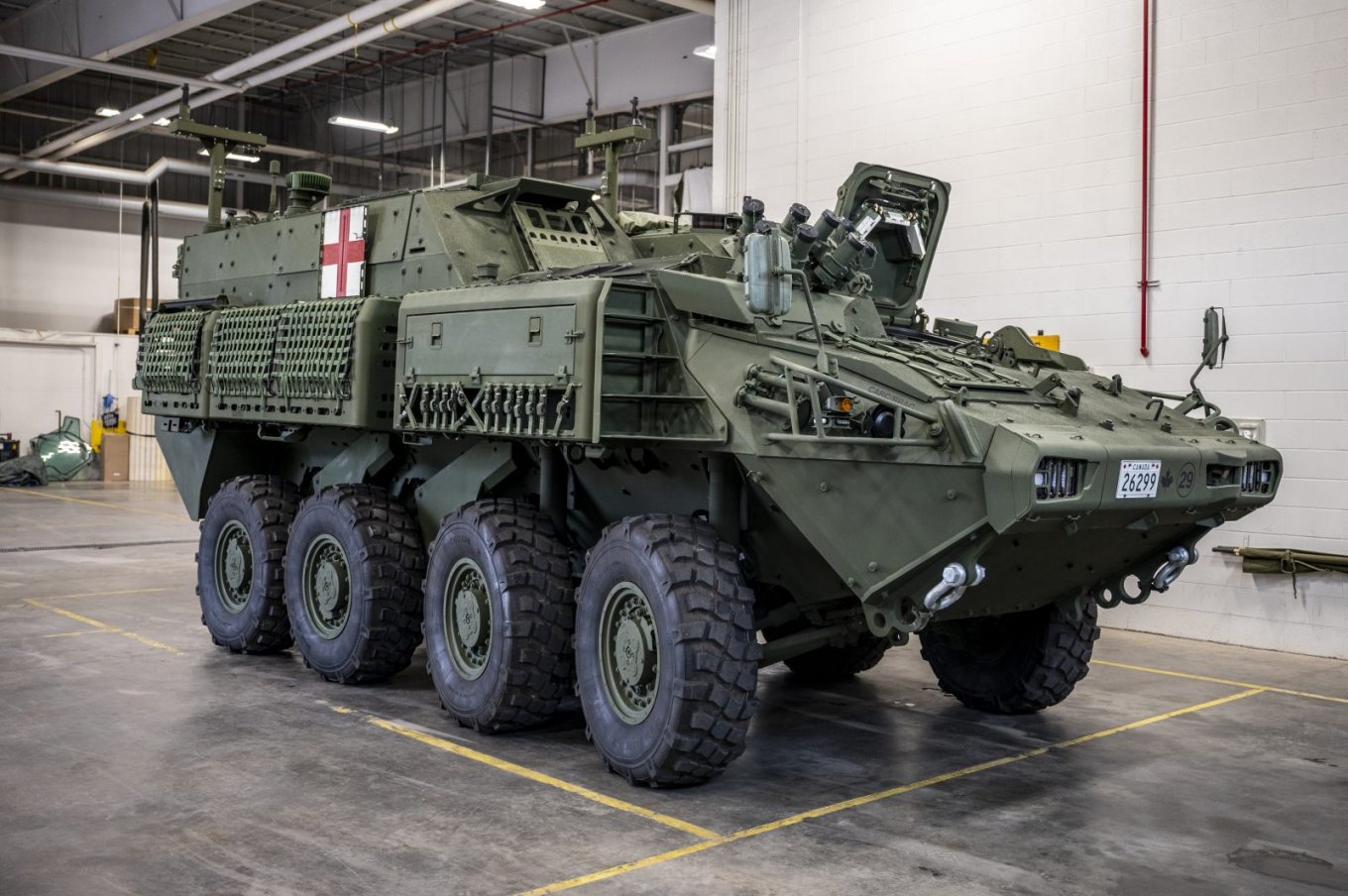 The ambulance variant of LAV 6 / Defense Express / Canada Announced Thousands of CRV7 Rockets and More LAV 6 Vehicles for Ukraine