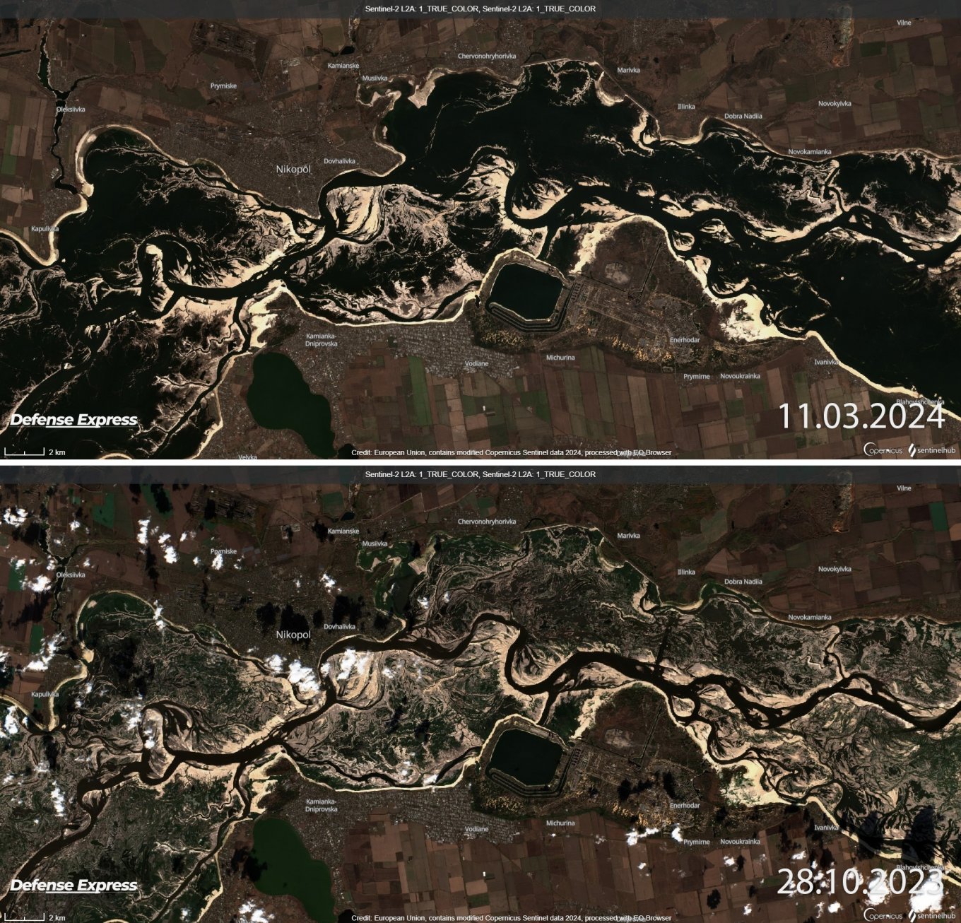 Satellite Images Show Water Returning to Kakhovka Reservoir: How It Can Affect Military Operations, Defense Express