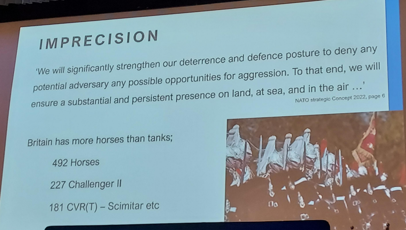 UK Ministry of Defense at the Globstate 2022 NATO conference, November 2022