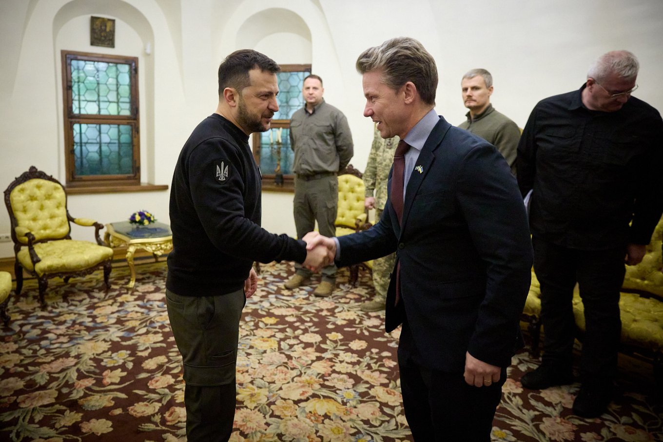 Pål Jonson, Ministry of Defense of Sweden (right) meets with President of Ukraine Volodymyr Zelenskyi (left), February 24th, 2024